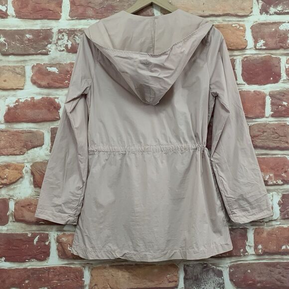 Cumar Italy Jacket Women's Large Dusty Pink Hooded Lightweight Tie Waist - Picture 3 of 8